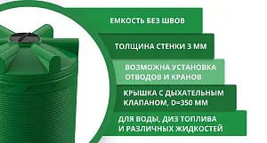 Вертикальная накопительная емкость V-9000 (Зеленый) 3
